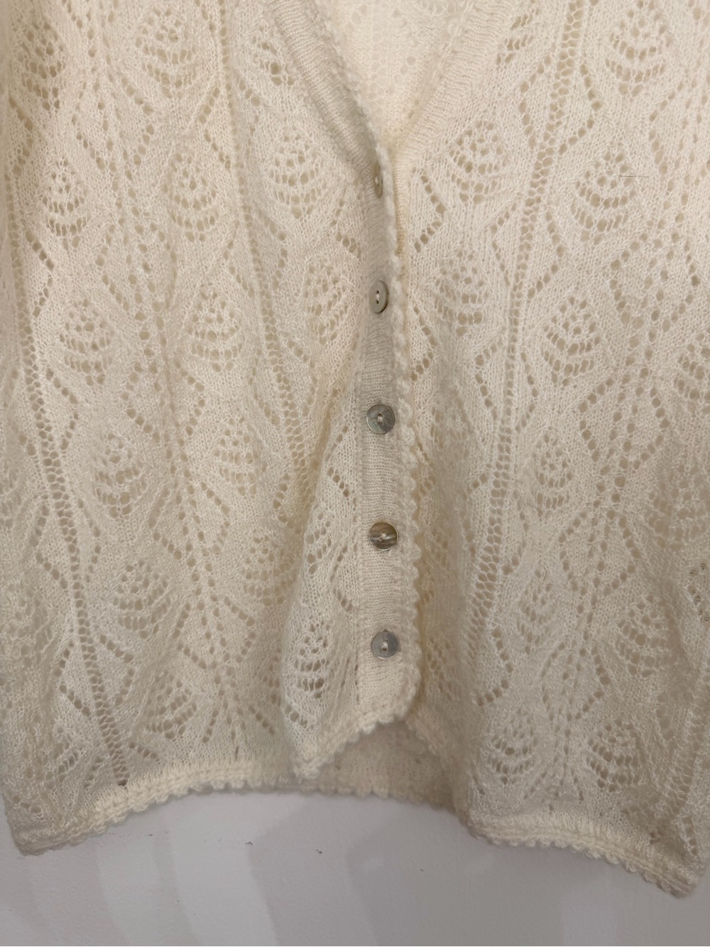 DOEN Chandel Alpaca Blend Cardigan Jasmine Flower Cream Size Medium - Picture 11 of 15